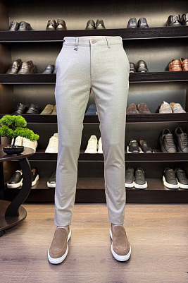 Брюки slim fit меланж763